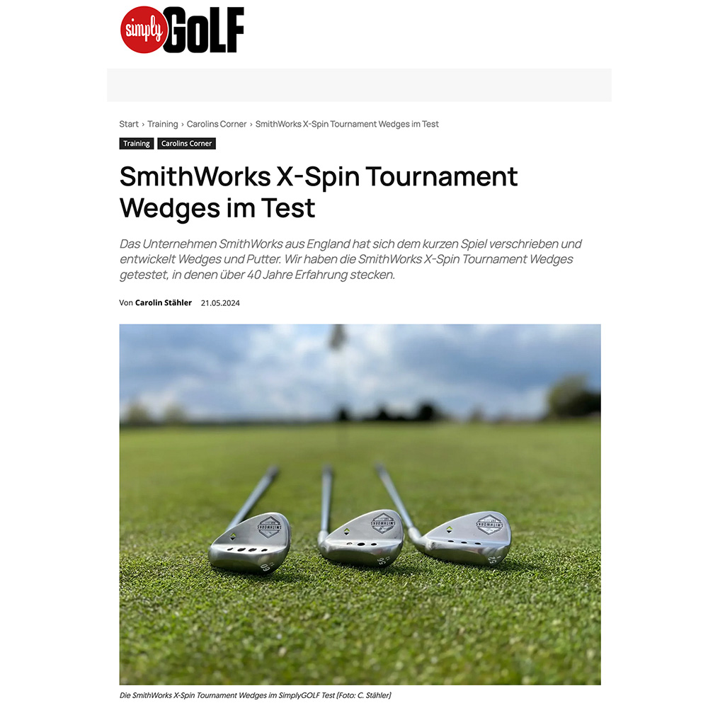 Das Bild zeigt einen Wedge Produkttest von SimplyGolf.at