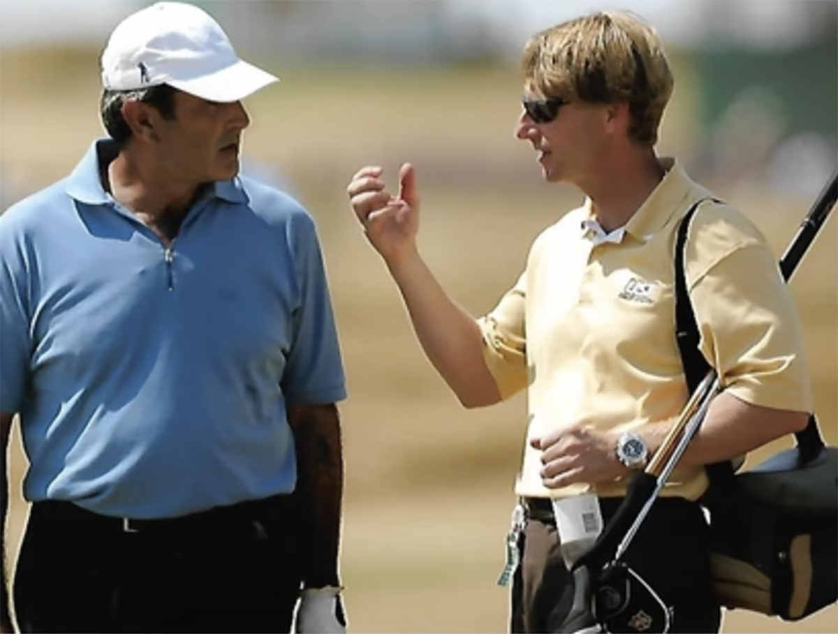 Das Bild zeigt SmithWorks Gründer Stuart Smith mit Severiano „Seve“ Ballesteros