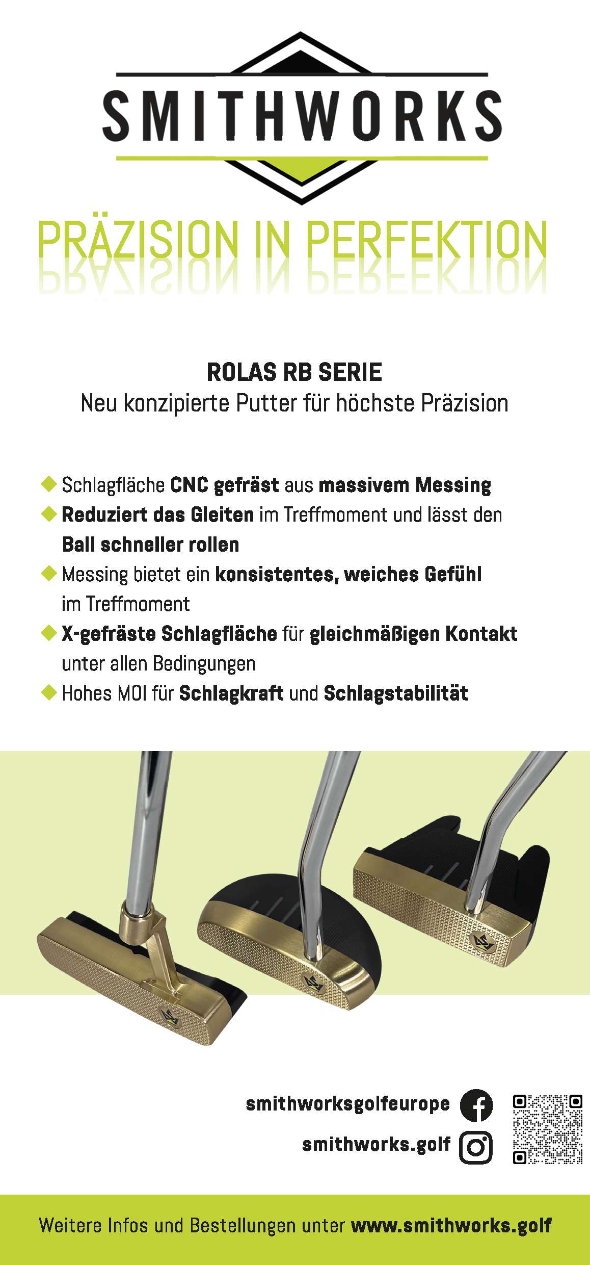 Das Bild zeigt den Putter Flyer in deutscher Sprache